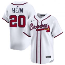 Men Atlanta Braves Nike Alternate Limited Jersey White Heim Jonah 20