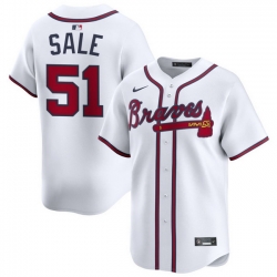 Men Atlanta Braves Nike Alternate Limited Jersey White Sale Chris 51