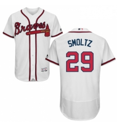 Mens Majestic Atlanta Braves 29 John Smoltz White Home Flex Base Authentic Collection MLB Jersey