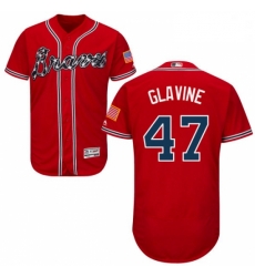 Mens Majestic Atlanta Braves 47 Tom Glavine Red Alternate Flex Base Authentic Collection MLB Jersey