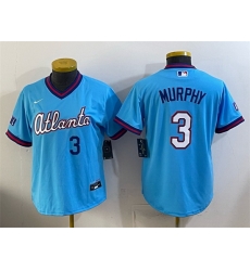 Youth Atlanta Braves  3 Dale Murphy Powder Blue 2026 City Connect Stadium Stitched Baseball Jersey