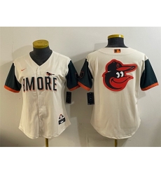 Women Baltimore Orioles Team Big Logo Natural 2026 City Connect Stadium Stitched Baseball Jersey  