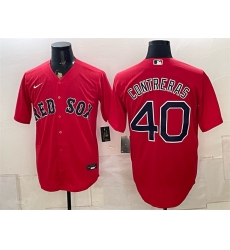 Men Boston Red Sox  40 Willson Contreras Red Cool Base Stitched Baseball Jersey