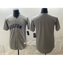 Men Boston Red Sox Blank Grey Cooperstown Collection Limited Stitched Baseball Jersey