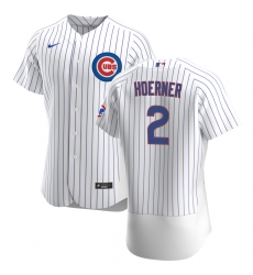 Men Chicago Cubs 2 Nico Hoerner Men Nike White Home 2020 Flex Base Player Jersey