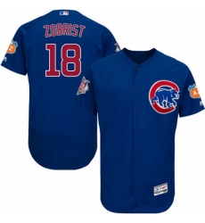 Mens Majestic Chicago Cubs 18 Ben Zobrist Royal Blue Alternate Flex Base Authentic Collection MLB Jersey