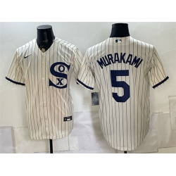 Men Chicago White Sox  5 Munetaka Murakami Cream Cool Base Stitched Baseball Jersey