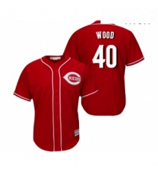 Mens Cincinnati Reds 40 Alex Wood Replica Red Alternate Cool Base Baseball Jersey 