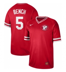 Mens Nike Cincinnati Reds 5 Johnny Bench Red Authentic Cooperstown Collection Stitched Baseball Jerse