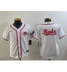 Youth Cincinnati Reds Team Big Logo White 2025 Speedway Classic Stitched Baseball Jersey Youth Cincinnati Reds Team Big Logo White 2025 Speedway Classic Stitched Baseball Jersey
