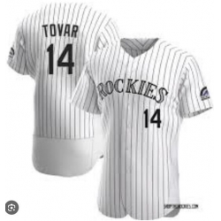 Men Colorado Rockies #14 Ezequiel Tovar White Flex Base Stitched MLB Jerseys