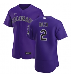 Men Colorado Rockies 2 Yonathan Daza Men Nike Purple Alternate 2020 Flex Base Player MLB Jersey