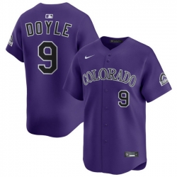 Men Colorado Rockies Nike Purple Alternate Limited Jersey Doyle Brenton 9