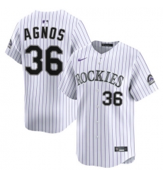 Men Colorado Rockies Nike White Alternate Limited Jersey Agnos Zach 36