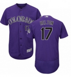 Mens Majestic Colorado Rockies 17 Todd Helton Purple Alternate Flex Base Authentic Collection MLB Jersey