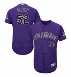 Mens Majestic Colorado Rockies 52 Chris Rusin Purple Alternate Flex Base Authentic Collection MLB Jersey