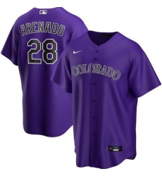 Rockies 28 Nolan Arenado Purple 2020 Nike Cool Base Jersey