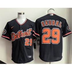 Men Detroit Tigers  29 Tarik Skubal 2026 Navy Alternate Stitched Baseball Jersey