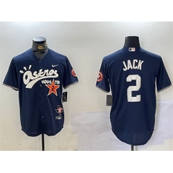 Men Houston Astros 2 David Jack Navy Cactus Jack Style Vapor Premier Limited Stitched Baseball Jersey