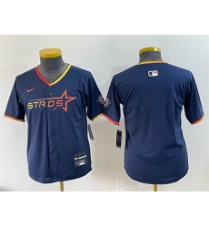 Youth Houston Astros Blank Navy 2025 City Connect Limited Stitched Baseball Jersey