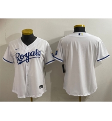 Women Kansas City Royals Blank White Cool Base Stitched Jersey 