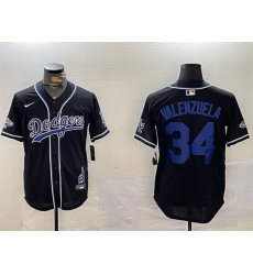 Men Los Angeles Dodgers 34 Toro Valenzuela Black 2024 World Series Champions Limited Stitched Baseball Jersey