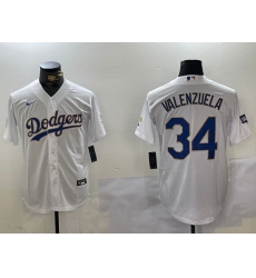 Men Los Angeles Dodgers 34  White Gold Championship Cool Base Stitched Jersey 5