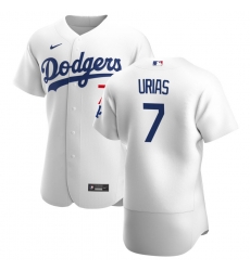 Men Los Angeles Dodgers 7 Julio Urias Men Nike White Home 2020 Flex Base Player MLB Jersey