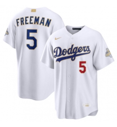 Men Los Angeles Dodgers Freddie Freeman Nike White 2026 Gold Collection Stadium Jersey Men Los Angeles Dodgers Freddie Freeman Nike White 2026 Gold Collection Stadium Jersey