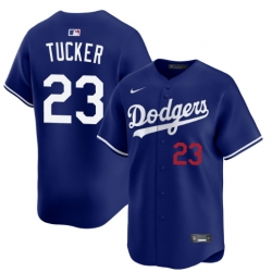Men Los Angeles Dodgers Kyle Tucker #23 Blue Stitched Flex Base Baseball Jersey