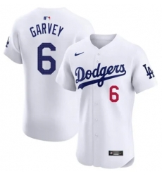 Men Los Angeles Dodgers Steve Garvey #6 White Flex Base Stitched White Jersey