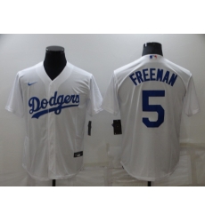 Men's Los Angeles Dodgers #5 Freddie Freeman White Cool Base Stitched Baseball Jersey