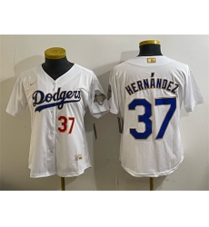 Women Los Angeles Dodgers 37 Teoscar Hernandez White 2026 Gold Collection Stadium Stitched Baseball Jersey Run Small Women Los Angeles Dodgers 37 Teoscar Hernandez White 2026 Gold Collection Stadium Stitched Baseball Jersey Run Small