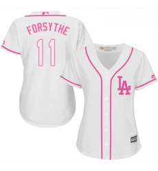 Womens Majestic Los Angeles Dodgers 11 Logan Forsythe Replica White Fashion Cool Base MLB Jersey 