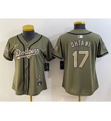 Youth Los Angeles Dodgers  17 Shohei Ohtani Olive 2026 Military Appreciation Game Day Stitched Baseball Jersey