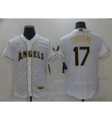 Men Los Angeles Angels 17 Ohtani White Elite 2021 Nike MLB Jersey