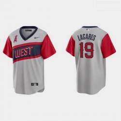 Men Los Angeles Angels 19 Juan Lagares Men Nike Gray 2021 Little League Classic Game MLB Jersey