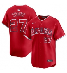 Men Los Angeles Angels 27 Mike Trout Red Alternate Limited Stitched Baseball Jersey