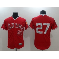 Men Los Angeles Angels 27 Mike Trout Red Flex Base Stitched Baseball jersey