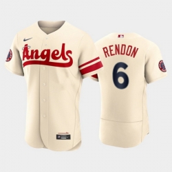 Men Los Angeles Angels 6 Anthony Rendon 2022 Cream City Connect Flex Base Stitched Jersey