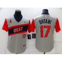 Men's Los Angeles Angels #17 Shohei Ohtani Gray Throwback Baseball Jersey