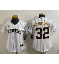Women Milwaukee Brewers  32 Jacob Misiorowski White Cool Base Stitched Jersey Run Small 