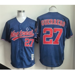 Men Montreal Expos 27 Vladimir Guerrero Navy Cooperstown Collection Stitched MLB Jersey