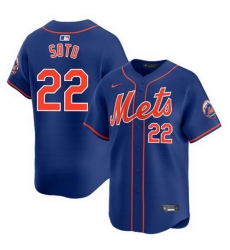 Men New York Mets 22 Juan Soto Royal 2024 Alternate Limited Stitched Baseball Jersey