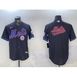 Men New York Mets Team Big Logo Graphite 2024 City Connect Limited Stitched Baseball Jersey 7