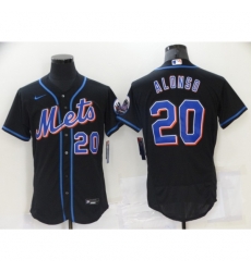 Men Nike New York Mets 20 Pete Alonso Black Elite Jersey