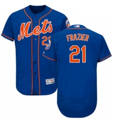 Mens Majestic New York Mets 21 Todd Frazier Royal Blue Alternate Flex Base Authentic Collection MLB Jersey 