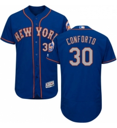 Mens Majestic New York Mets 30 Michael Conforto RoyalGray Alternate Flex Base Authentic Collection MLB Jersey