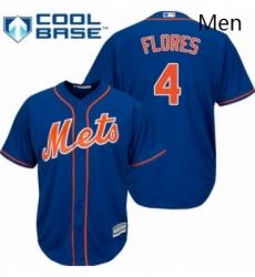 Mens Majestic New York Mets 4 Wilmer Flores Replica Royal Blue Alternate Home Cool Base MLB Jersey