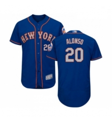 Mens New York Mets 20 Pete Alonso Royal Gray Alternate Flex Base Authentic Collection Baseball Jersey